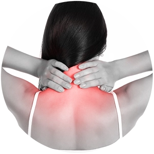Person holding their neck in pain
